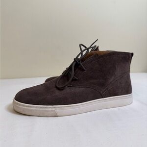 Lucky Brand Lorelle Suede Mid-Top Sneakers Gray Brown Size 10